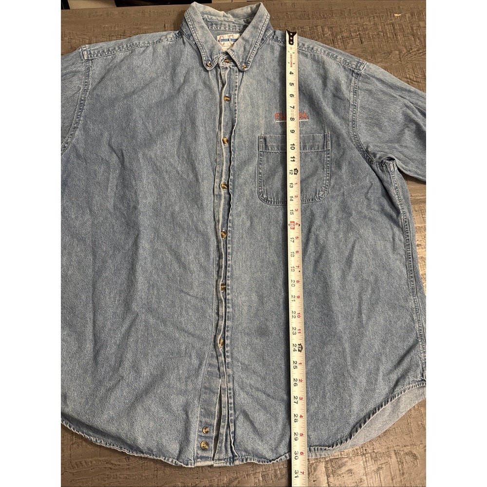 Vintage‎ 90s Florida Gator UF Law Denim Shirt XL College Classics Embroidered - Picture 4 of 5
